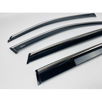 Дефлекторы окон Skoda Kamiq 2019+ с нерж. хром полоской-3